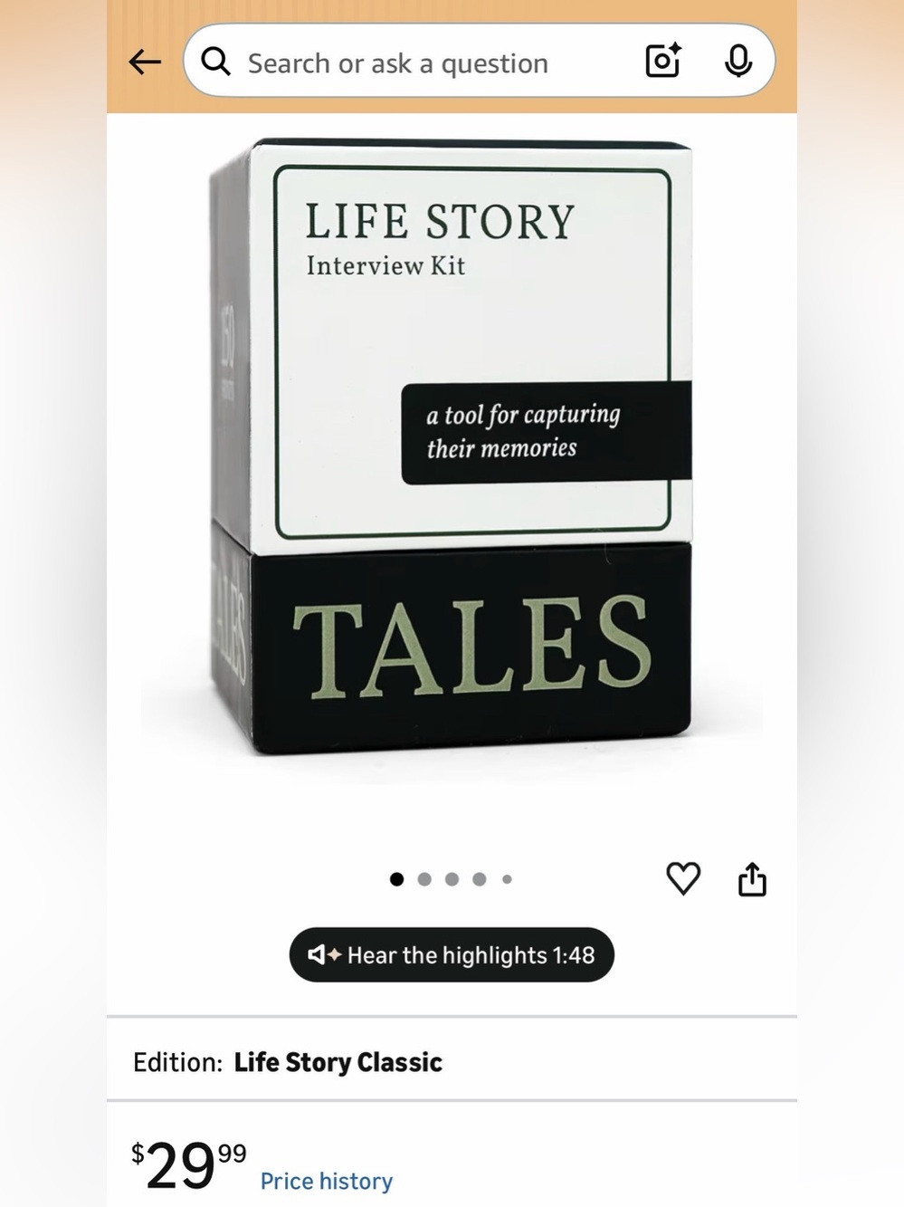 Life Story Interview Kit 150 Cards Tales Series A Tool for Capturing Memories - Picture 4 of 4